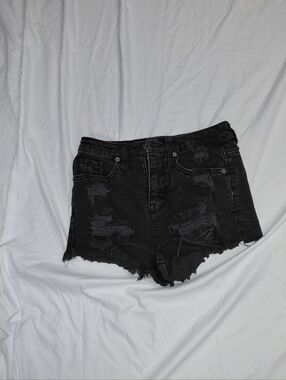 Mossimo Supply Co. Black Distressed High-Rise Denim Shorts